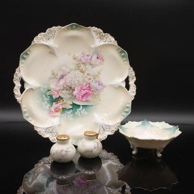 Antique RS Prussia Wheelock 4pc Tableware Set