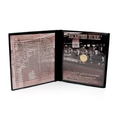 First Commemorative Mint 24k Gold Plated 1883 "Racketeer Nickel"