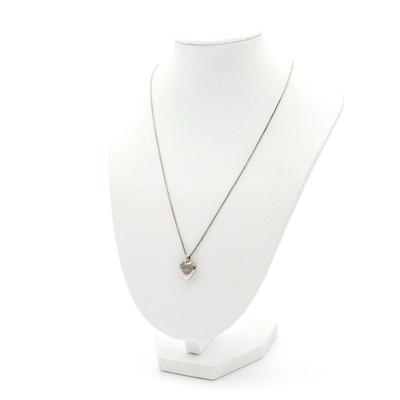 925 Sterling Silver CZ Heart Locket Pendant Necklace