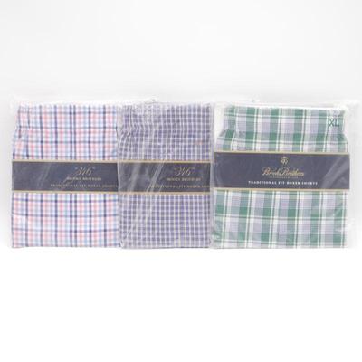 Set of 3 Brooks Brothers "346" Traditional Fit Boxer Shorts Size XL - New