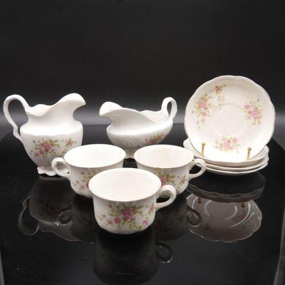 Antique KT&K Co. Semi-Vitreous Porcelain China Set (9pcs Total)
