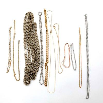 Assorted Chain Necklaces & Bracelets (Lot of 11)