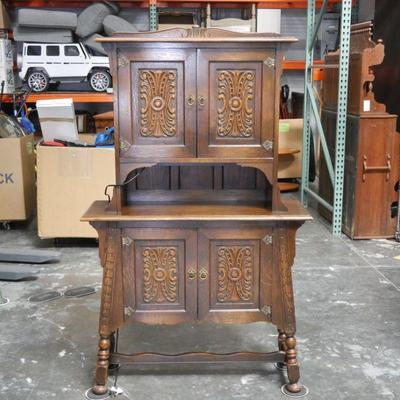 Antique 2-Tiered Hutch Cabinet