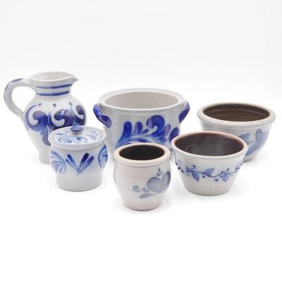 Lot of 6 Stoneware Pottery Containers
