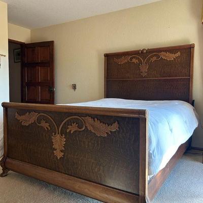 Ha101v antique hand carved wood bed with reverie adjustable system