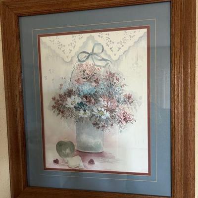 Ha110v mary vincent bertrand vintage art floral signed and numbered