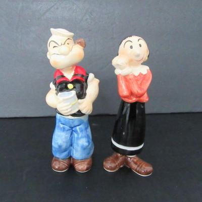 Vintage Vandor Imports Japan Popeye & Olive Oyl Salt & Pepper Shakers