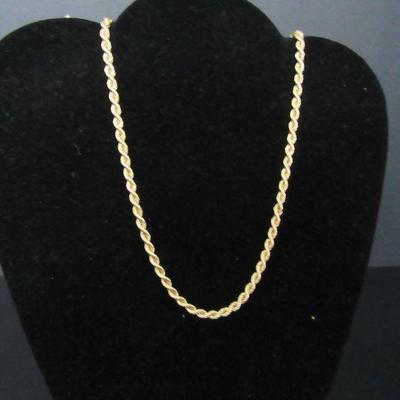 14k Gold 24" Spring Ring Clasp 4mm Rope Chain - TW 15.3g