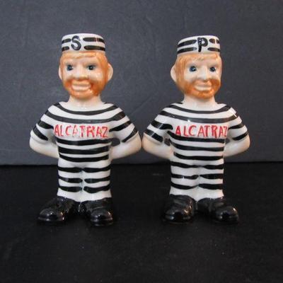 Vintage Alcatraz Prisoner Salt & Pepper Shakers
