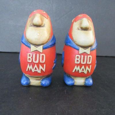 Vintage 1991 Budweiser Ceramarte Budman Salt & Pepper Shakers