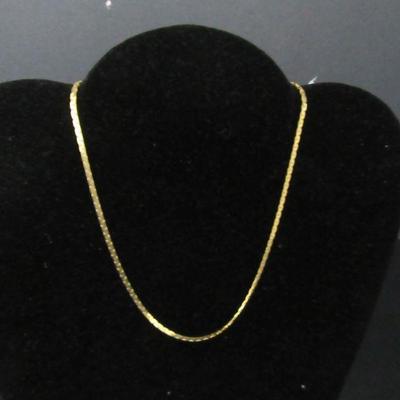 14k Gold 17" Spring Ring Clasp 2mm Serpentine Chain - TW 7.2g