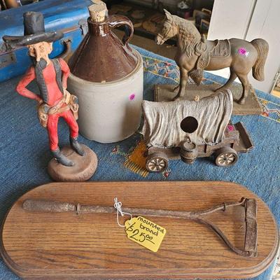 Cowboy and wagon  SOLD