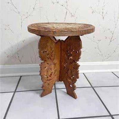 Hand Crafted Himalayan Shesham Inlaid Plant Stand.jpg
