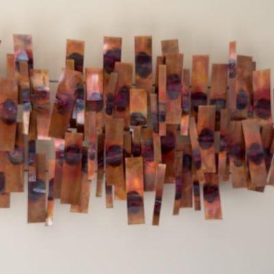 Signed Metal Art Sculpture For Wall
