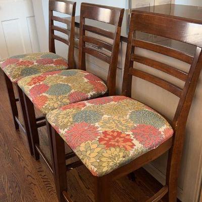 Set Of Three Counter-Height Barstools (about 26in Floor To Seat)
