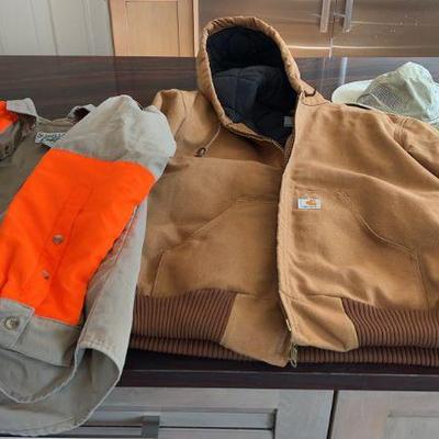 Men’s Carhartt Jacket Size M, Scheels Outfitters Shirt Size M, Magellan Hat S/M, Doorman Pacific Co
