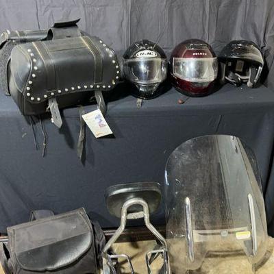 Motorcycle Helmets, Farring Saddlebags (new), Side bag (used)
