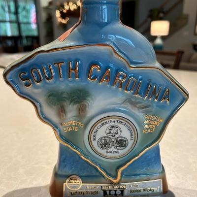 SOLD $18 South Carolina Jim Beam Tricentennial 1670-1970 bottle