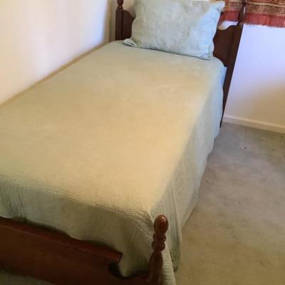 Sold $95 each matching twin beds includes mattress/boxspring 48"headboard 27"footboard
