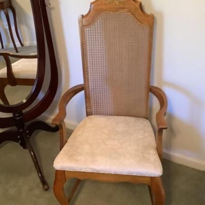 $44 cane back arm chair 44"H 22"W 18"depth