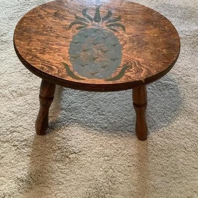 Sold-$12 pineapple stool 10"H 13"x9" 