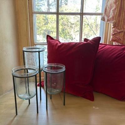 Pillows and candle holders