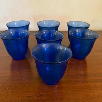 Blue glass cups