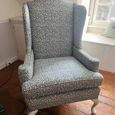 Blue and White chair 30 x 24 x 46