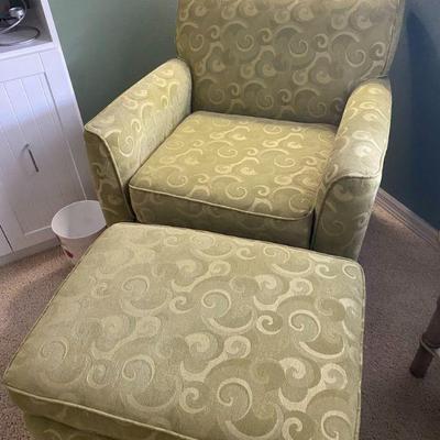 Green Chair and Ottoman