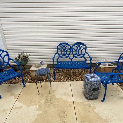 Blue Patio Set