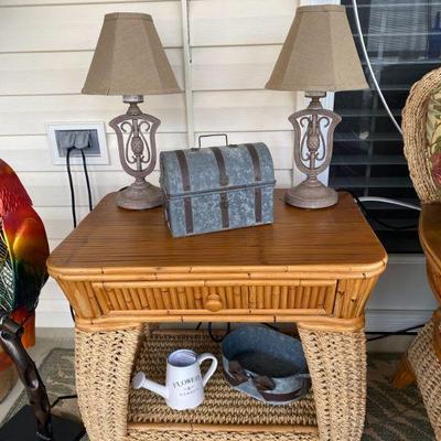 Rattan End Table