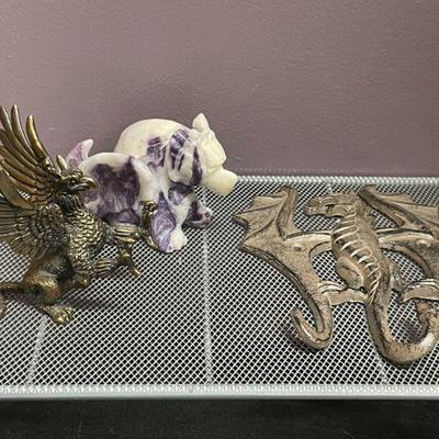 CARVED DRAGON, METAL GRIFFIN, METAL DRAGON HOOK