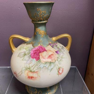 LIMOGES LARGE 2 HANDLED VASE