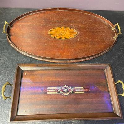WOOD SERVING TRAYS INLAID