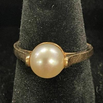 10K RING W/PEARL
