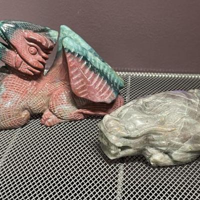 CARVED DRAGON AND TURTLE DRAGON