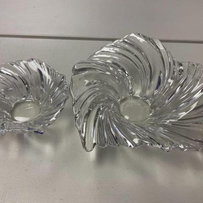 2 CRYSTAL FLARE BOWLS