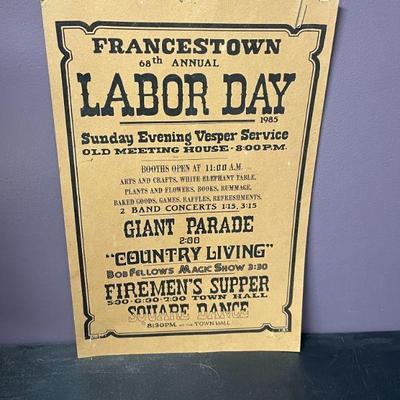 FRANCESTOWN PARADE CAQRDBOARD POSTER