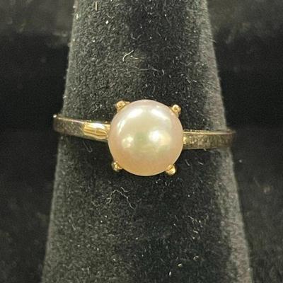 14K RING W/PEARL