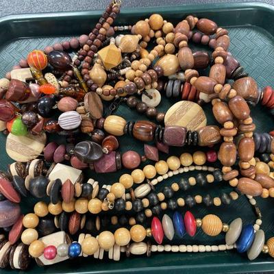 WOOD/BEAD NECKLACES