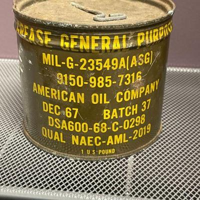 SEALED TIN OF GREASE 1967