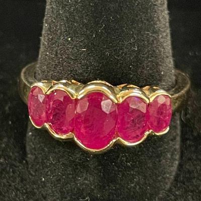 14K RING WITH RUBYS