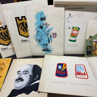 VINTAGE ADVERTISING HANDPAINTED PITCH BOARDS
