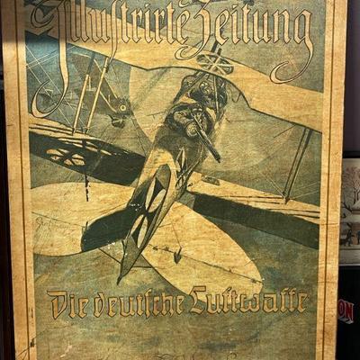 PLYWOOD POSTER LUFTWAFFE BIPLANE