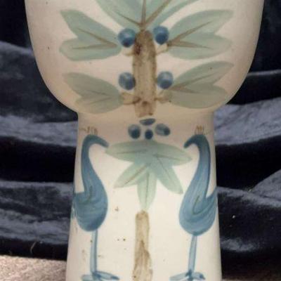 Stoneware pedestal vase