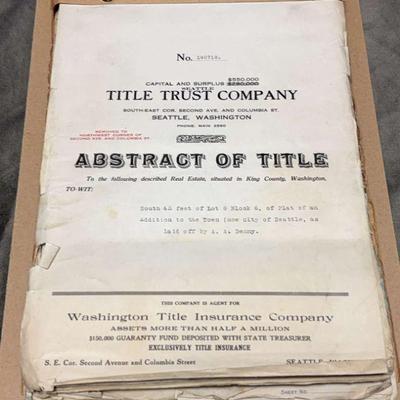 Antique abstract of title" seattle title trust company