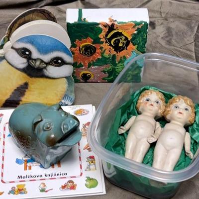 Pair of japanese bisque dolls other finds