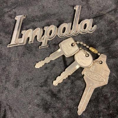 Impala metal emblem and ford pinto keys