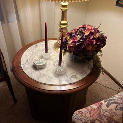 Marble topped side table