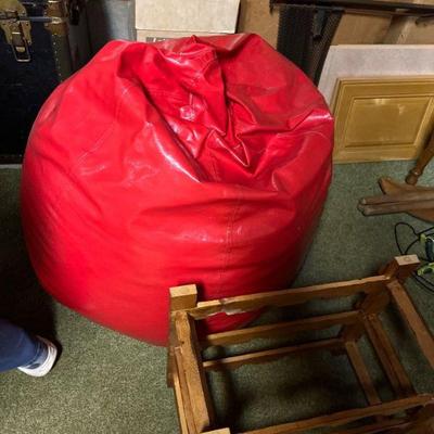 Red bean bag chair